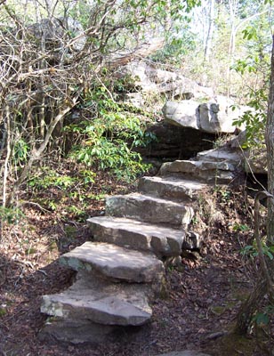 Rock stairs on Piney Falls Trail