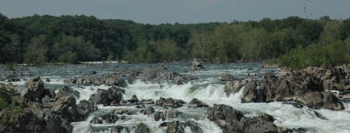 View of the raging Potomac River from one of the many overlooks